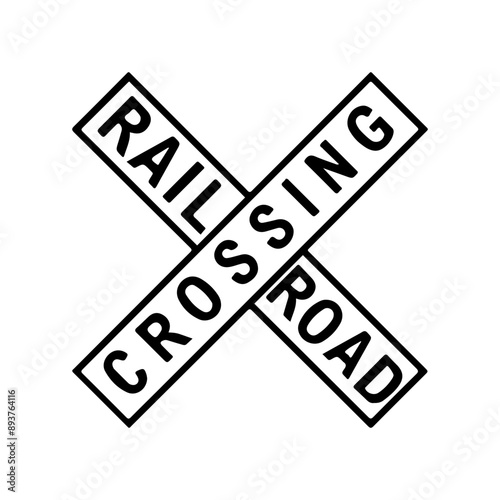 Railroad Crossing Street Sign SVG, Instant Download, Street Sign Vector, Graphic Artwork, Railway Train Sign, Svg Files for Cricut