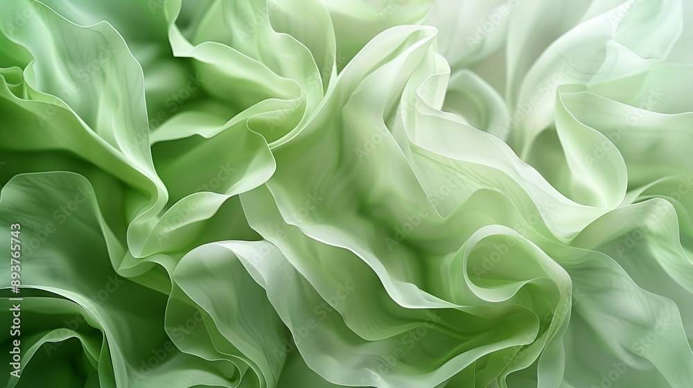 Fototapeta premium Beautiful green leaves texture for background, top view. Flat lay.