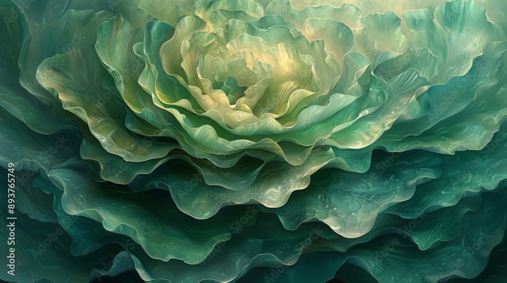 Beautiful green leaves texture for background, top view. Flat lay.