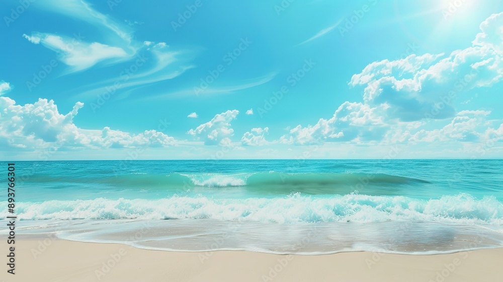 Tranquil Ocean Waves on a Sunny Beach Day Tranquil Ocean Waves on a Sunny Beach Day
