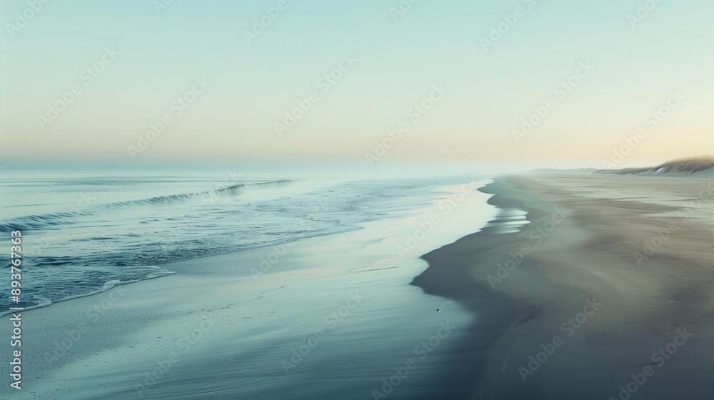 At dawn, the tranquil beach awakens, inviting peaceful moments of reflection in nature's beauty. At dawn, the tranquil beach awakens, inviting peaceful moments of reflection in nature's beauty.