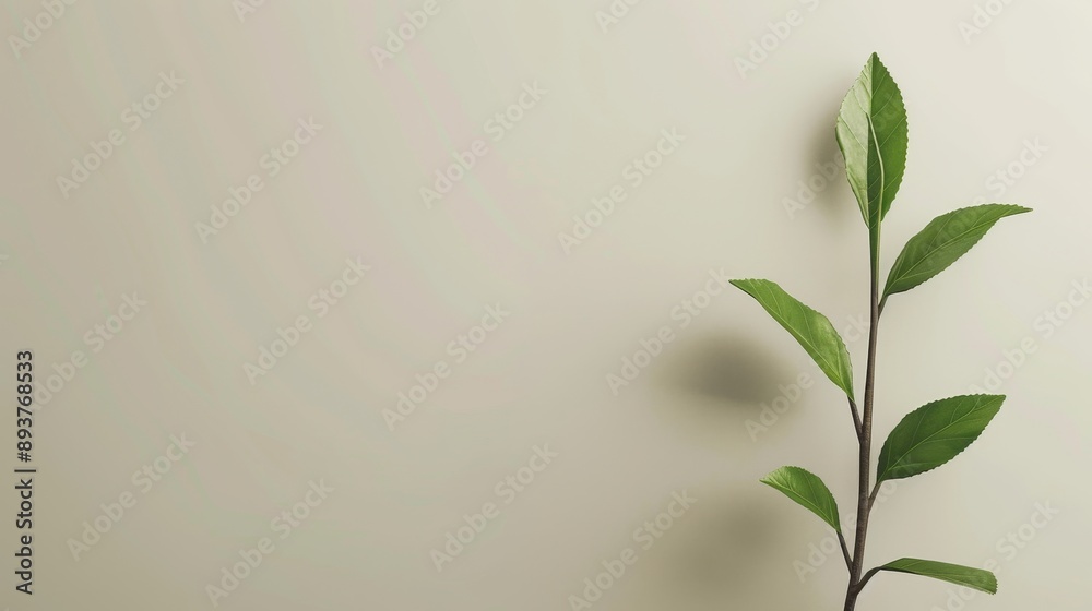Zen Tea Leaves Tranquil Minimalist Stock Image for Modern Designs Zen Tea Leaves Tranquil Minimalist Stock Image for Modern Designs