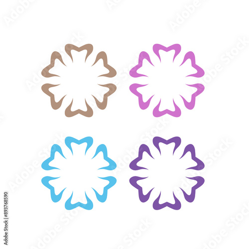 Luxury Ornamental Wellness Spa Hotel Resort Sign Symbol Logo isolated on White