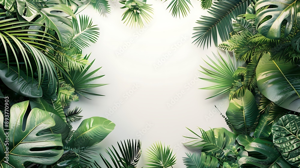 Lush Green Tropical Leaves Background Lush Green Tropical Leaves Background