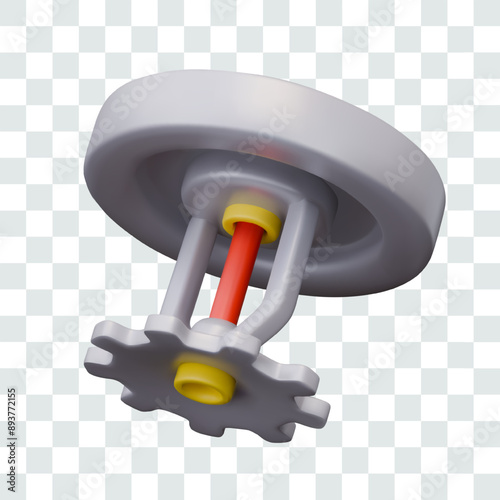 Realistic sprinkler closeup. Element of automatic fire extinguishing system in room