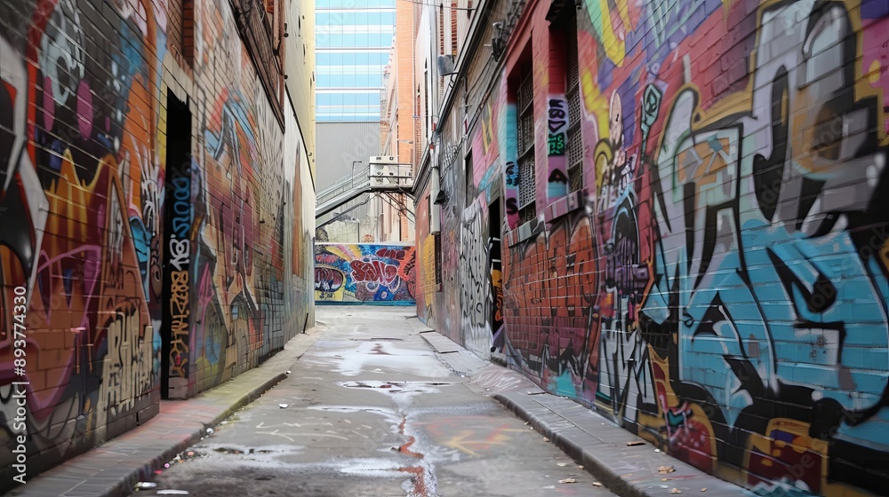 Fototapeta premium Vibrant Urban Mural Masterpieces A Kaleidoscope of Color and Creativity in the City