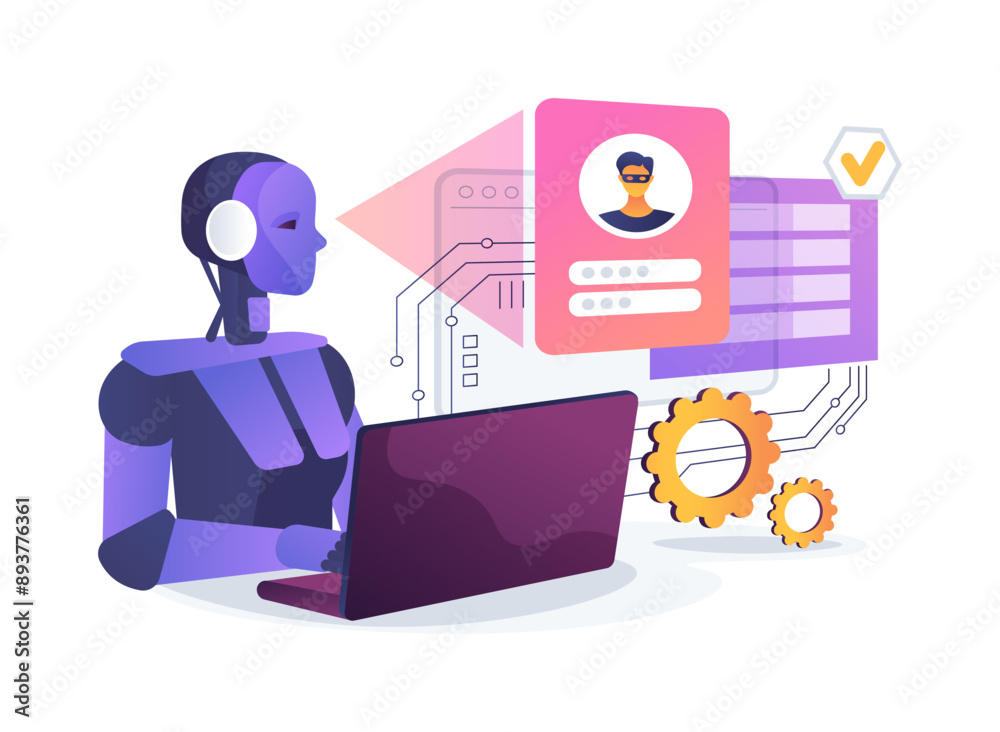 AI-Powered Fraud Detection abstract concept vector illustration.