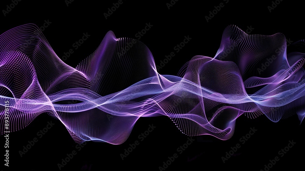 Abstract waves of purple and blue light on a black background, creating a flowing energy effect. Abstract waves of purple and blue light on a black background, creating a flowing energy effect.