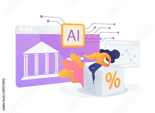 AI-Driven Credit Risk Assessment abstract concept vector illustration.