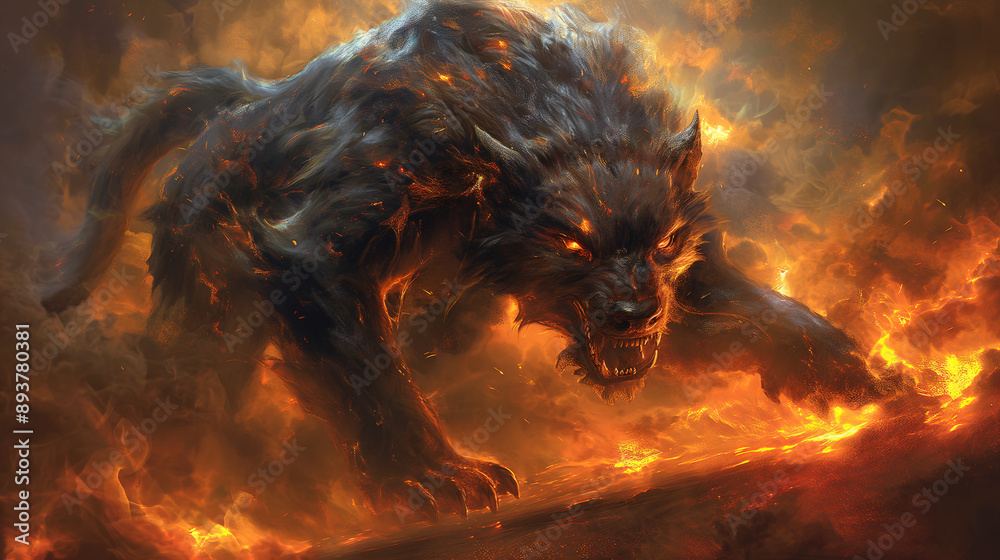 aggressive wolf medieval fantasy style aggressive wolf medieval fantasy style