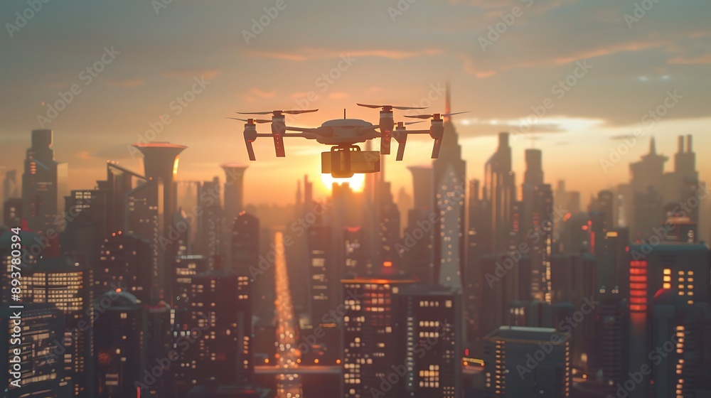 Drone Delivery in a Futuristic City Drone Delivery in a Futuristic City
