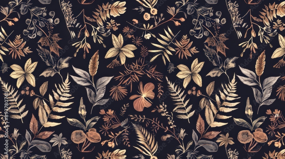 Highlight the beauty of nature with a seamless printable paper pattern, featuring botanical prints, wildlife motifs, and earthy colors. --ar 16:9 Job ID: af8d5578-b76a-426f-994a-1cbd47554817 Highlight the beauty of nature with a seamless printable paper pattern, featuring botanical prints, wildlife motifs, and earthy colors. --ar 16:9 Job ID: af8d5578-b76a-426f-994a-1cbd47554817