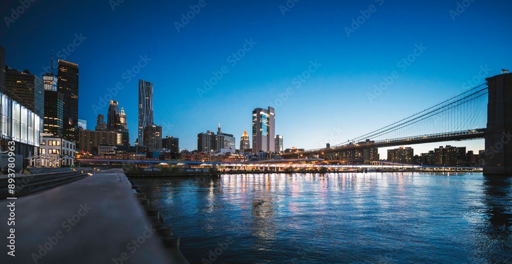 Obraz premium city bridge at sunrise new York Manhattan