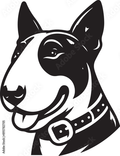 Bull terrier icon isolated on a white background. Bull terrier logo illustration.