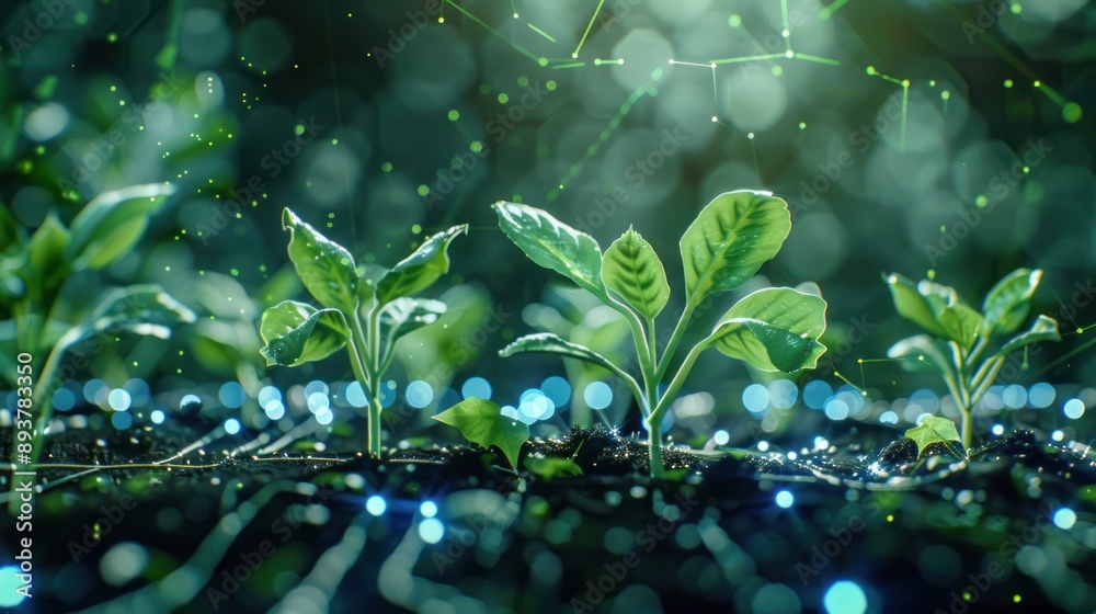 Green Shoots Emerging with Abstract Network Green Shoots Emerging with Abstract Network
