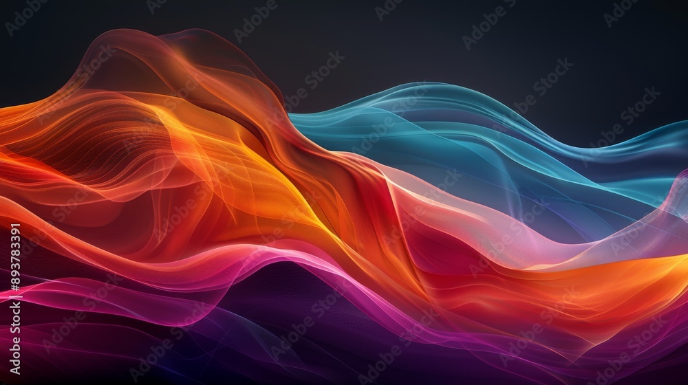 Flowing Abstract Waves of Vivid Colors Flowing Abstract Waves of Vivid Colors