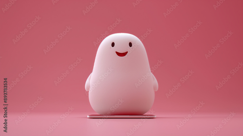 cute kawaii cartoon character, copy space cute kawaii cartoon character, copy space