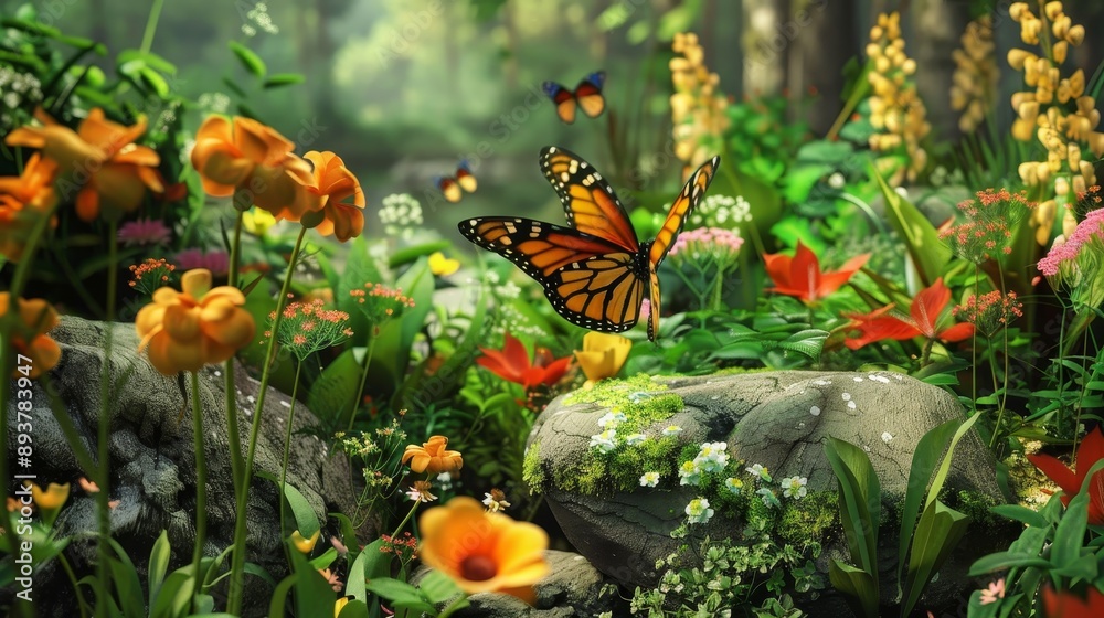 Enchanting Butterfly Haven Vibrant Blooms and Fluttering Wings in a Serene Garden Oasis Enchanting Butterfly Haven Vibrant Blooms and Fluttering Wings in a Serene Garden Oasis