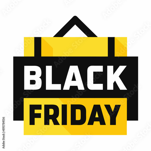 Eye-catching vector illustration for Black Friday showcasing limited time offers and holiday shopping frenzy ideal for promotional materials.