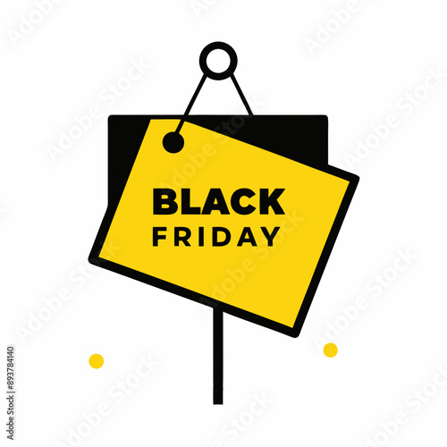 Eye-catching vector illustration for Black Friday showcasing limited time offers and holiday shopping frenzy ideal for promotional materials.