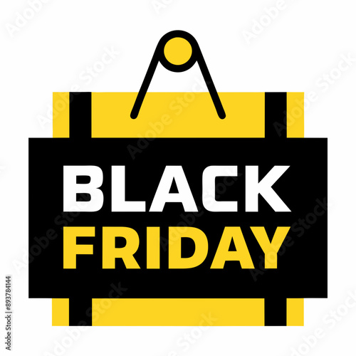 Eye-catching vector illustration for Black Friday showcasing limited time offers and holiday shopping frenzy ideal for promotional materials.