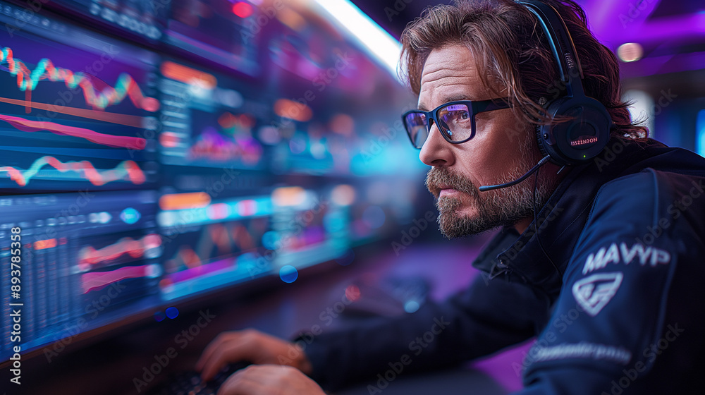 Professional trading environment with multiple screens displaying current financial market data, capturing the essence of real-time market monitoring. Professional trading environment with multiple screens displaying current financial market data, capturing the essence of real-time market monitoring.