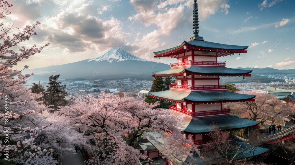 A traveler explores Japan during cherry blossom season, capturing iconic images of sakura petals drifting on spring breezes. A traveler explores Japan during cherry blossom season, capturing iconic images of sakura petals drifting on spring breezes.