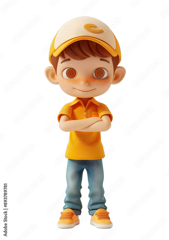 [Transparent Background PNG]Confident Delivery Boy