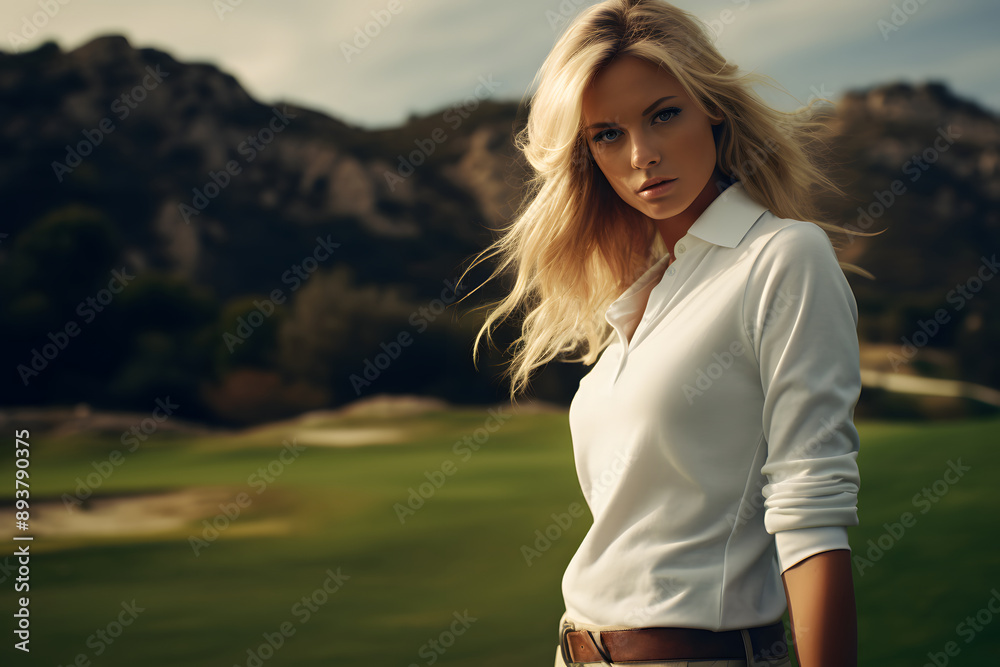 photo of a woman golfing, woman golfing, woman with a golf club photo of a woman golfing, woman golfing, woman with a golf club