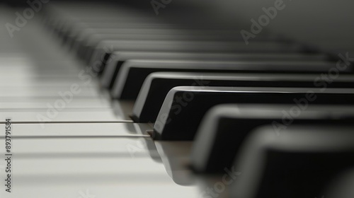 Close-up of piano keys in a soft focus,