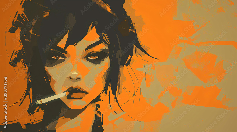 portrait of a girl with a cigarette portrait of a girl with a cigarette