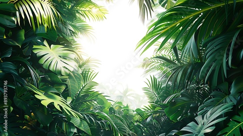 Tropical Foliage with Sun Rays