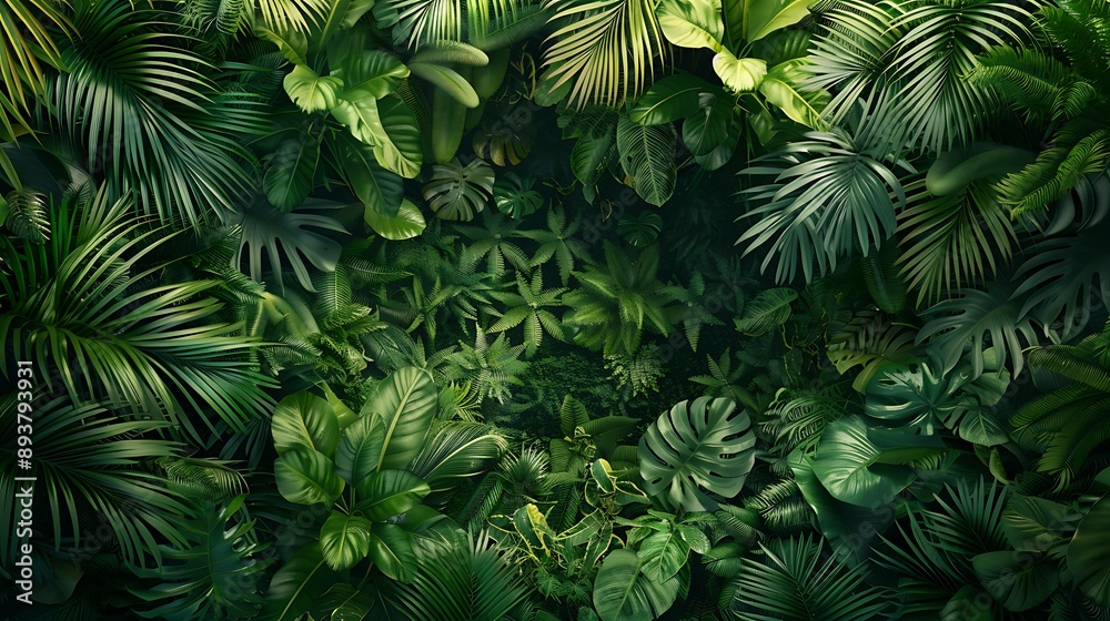 Tropical Foliage with Sun Rays Tropical Foliage with Sun Rays