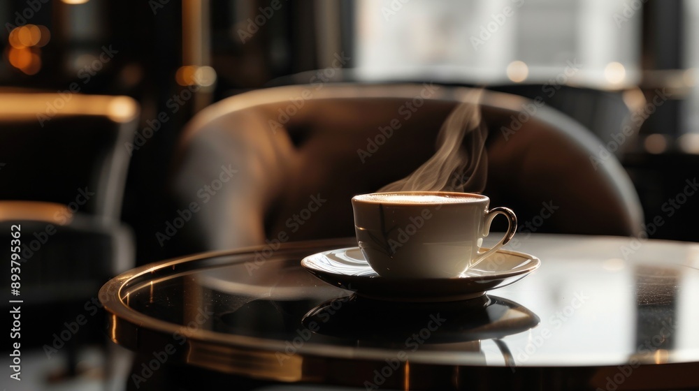 Warm Cup of Coffee in a Cafe Warm Cup of Coffee in a Cafe