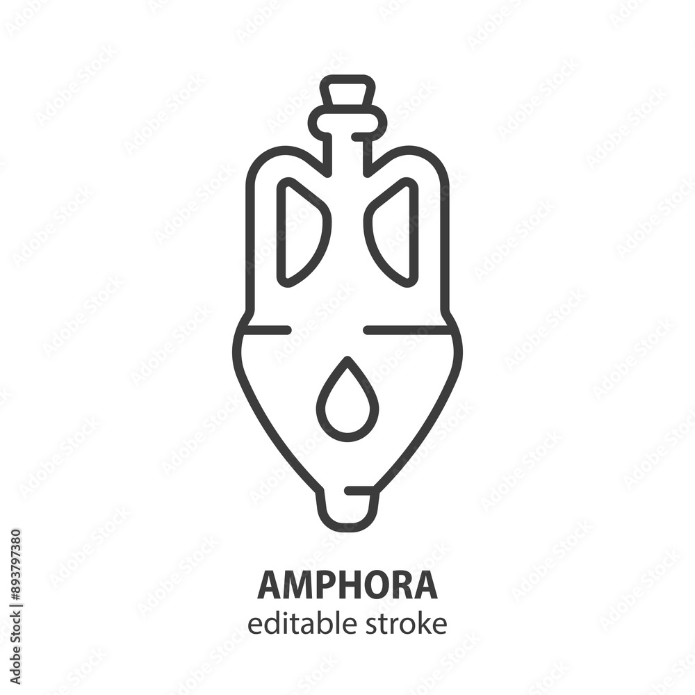 Ancient amphora line icon. Symbol olive oil vector illustration. Editable stroke. Ancient amphora line icon. Symbol olive oil vector illustration. Editable stroke.