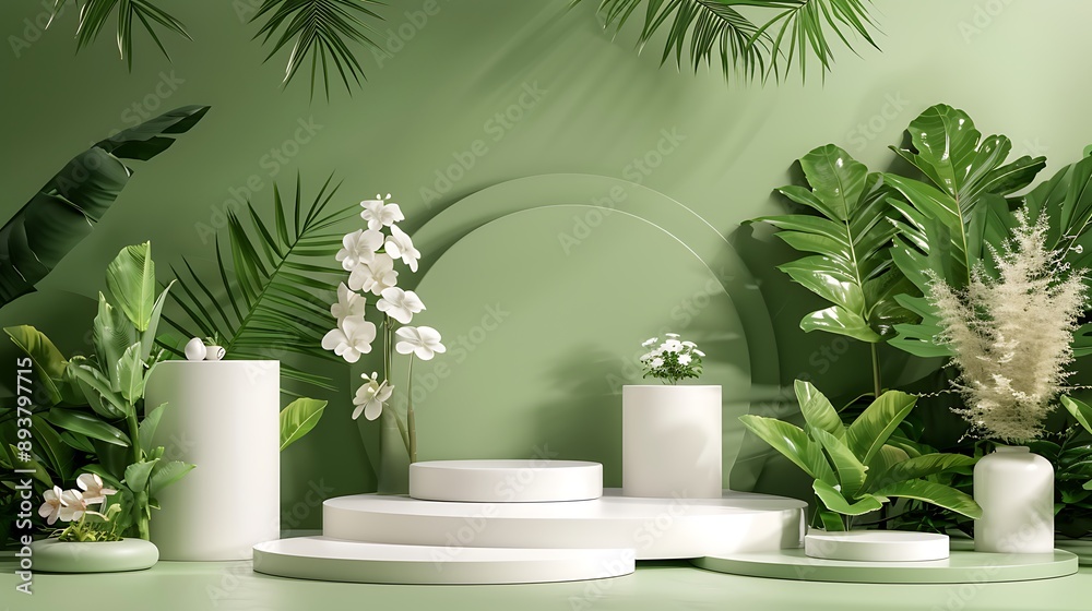 Product Display with Lush Greenery Product Display with Lush Greenery