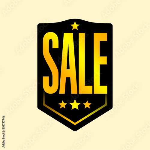 This vibrant sign displays the word "Sale" in bold, golden text with stars. The eye-catching design is perfect for promoting special discounts and sale events in retail settings.