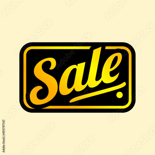 This vibrant sign displays the word "Sale" in bold, cursive text with a golden gradient. The eye-catching design is ideal for promoting special discounts and sale events in retail settings.