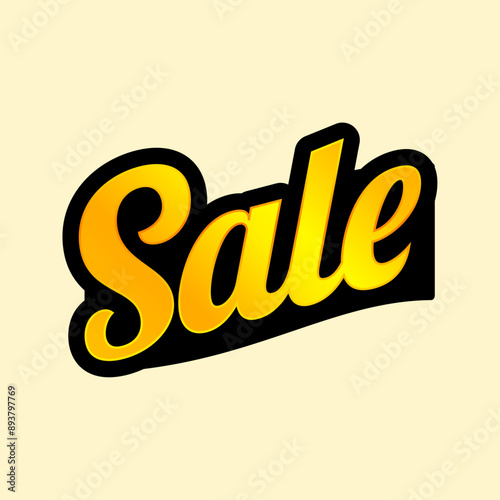 This vibrant sign displays the word "Sale" in bold, golden cursive text. The eye-catching design is ideal for promoting special discounts and sale events in retail settings.