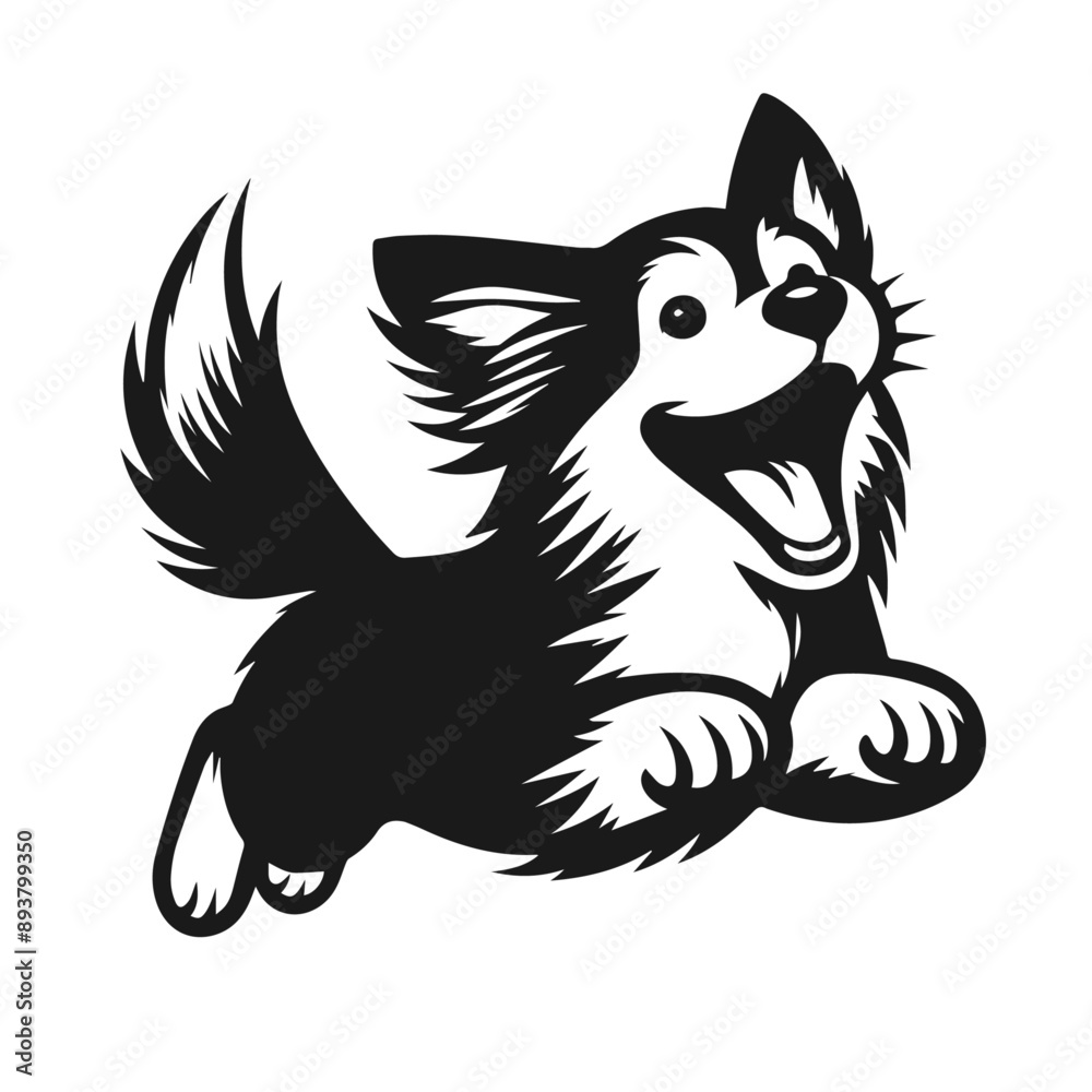 Clean black and white Vector Silhouett of a Dog on white background Clean black and white Vector Silhouett of a Dog on white background