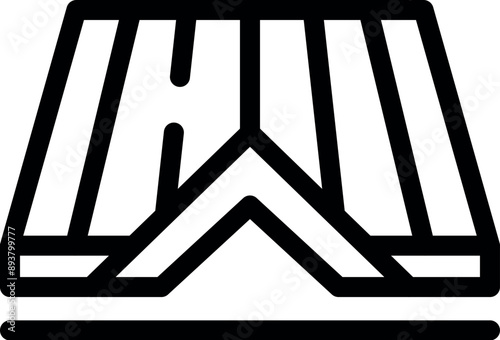 Simple icon illustration of a roof construction showing rafters and purlins