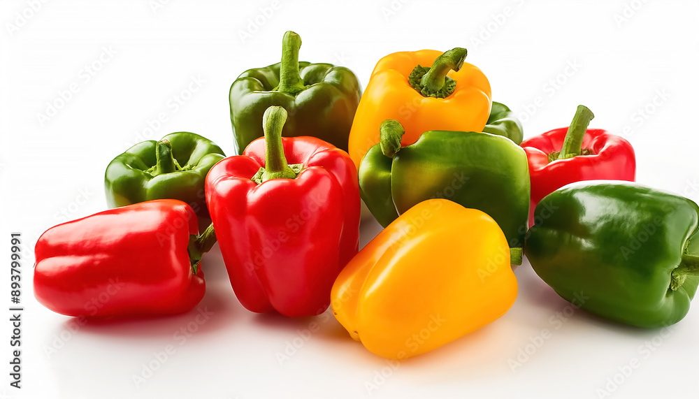A lots of fresh Paprika vegetable organic isolated on white background A lots of fresh Paprika vegetable organic isolated on white background