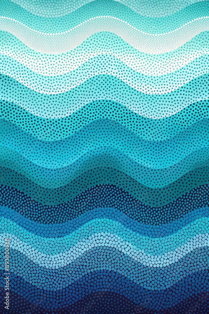 Abstract blue waves with dotted patterns creating a dynamic flow. Stock ...