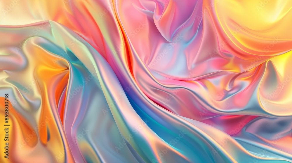 Abstract Flowing Iridescent Fabric, abstract , iridescent , fabric , texture