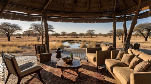 Safari Camp in Botswana South Africa
Capture the rustic elegance of a safari camp in Botswana, surrounded by wildlife and natural beauty. photo