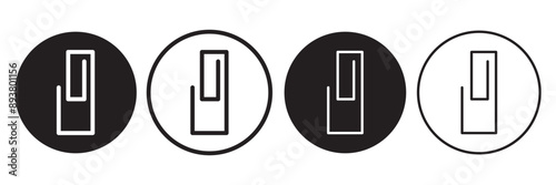 Paper clip icons set. Office Paper Clip sign. Attach file or document paper clip vector symbol. 