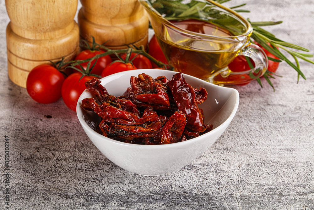 Homemade dry tomatoes with oil Homemade dry tomatoes with oil
