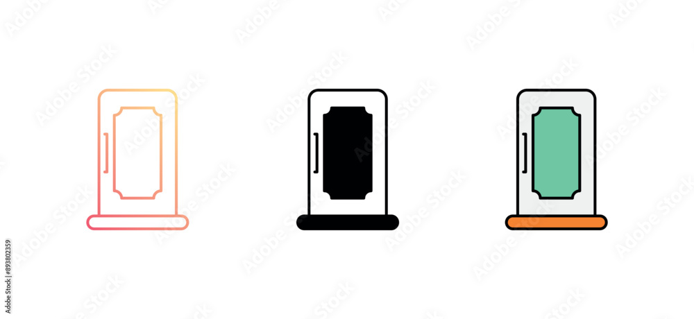 Single Door icon design with white background stock illustration Single Door icon design with white background stock illustration