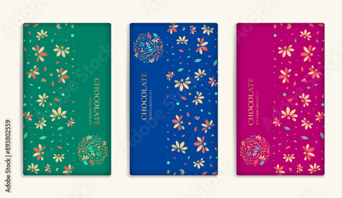 Luxury packaging design of chocolate bars. Vintage vector ornament template. Elegant, classic elements. Great for food, drink and other package types. Can be used for background and wallpaper.