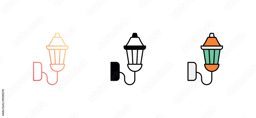 Wall Lamp icon design with white background stock illustration Wall Lamp icon design with white background stock illustration
